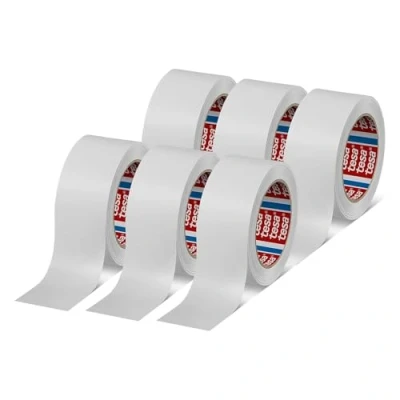 Image of tesa Pack 4313 Paper Parcel Tape in of 6 for Packaging Parcels and Boxes White Rolls Each 50 m x mm