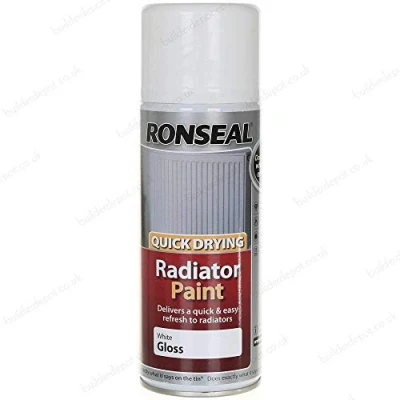 Image of Ronseal Quick Drying Radiator Spray Paint White Gloss 400ml