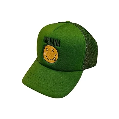 Image of Nirvana Baseball Cap Band Logo Smile Official Green One Size