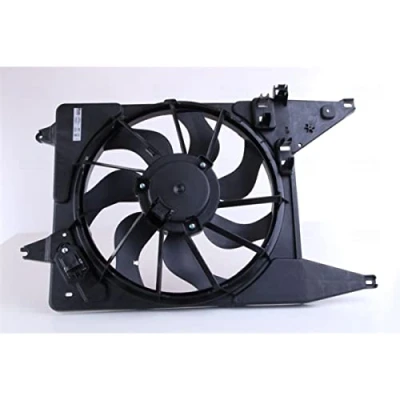 Image of 214815057R, 6001548527, 6001550562, 8200765566 Cooling fan NISSENS 85710 387mm 12V with radiator shroud, without resistor control unit