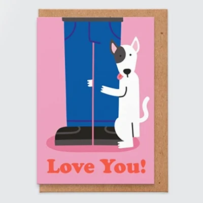 Image of Valentines Card Funny Rude Dog Humping leg Naughty For Him Boyfriend Husband Anniversary