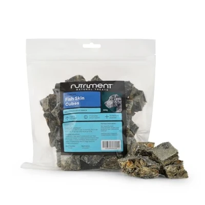 Image of Natural Treats Fish Skin Cubes (300g) High Protein Omega 3 Rich Healthy Dog Chew