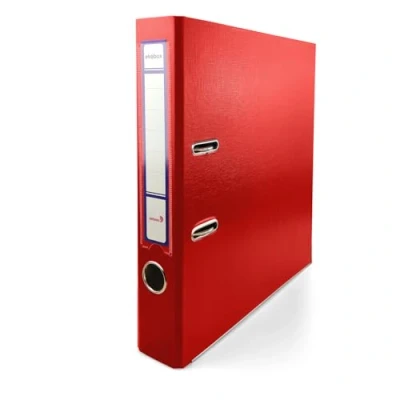 Image of Netuno 1x Folder Lever Arch Red 2 Ring Binder Ekobox Organiser 5 cm 1,97 inch A4 Narrow Cardboard for Office Shelf Folders Desk