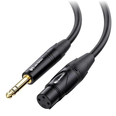 Image of Cable Matters 6.35mm XLR to Jack Lead 3m (XLR Cable, 1/4 Cable) 3 m