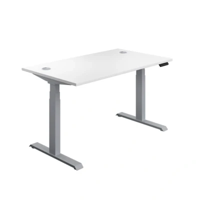 Image of Economy Sit Stand Desk 1200 X 800 White Silver
