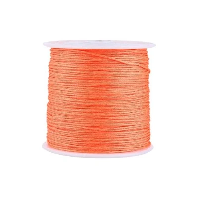 Image of Haofy Craft Nylon Thread, Elastic Beading Cord, Stretch Fabric Crafting String, Chinese Knot Rattail Macrame Shamballa Thread for DIY Bracelet Necklace Sewing Jewellery Making, 100m (Orange)