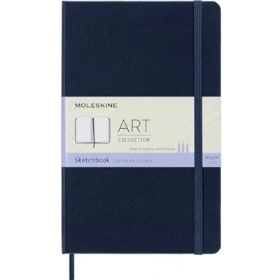 Image of Moleskine 13 x 21 cm Large Art Collection Sketchbook Drawing Pad Notebook Album with Hard Cover and Elastic Closure, Paper Suitable for Pens, Pencils Crayons, Black, 88 Pages,Blue