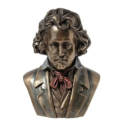Image of Veronese Design Ludwig Van Beethoven Bust Cold Cast Resin Antique Bronze Finish Statue Realistic Figurine