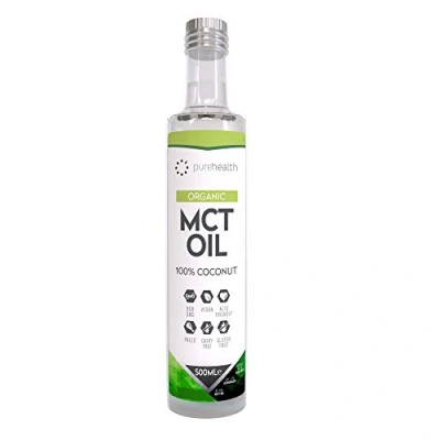 Image of Pure Organic MCT Oil Glass Bottle, Triple Steam Distilled, Premium 100% Coconut Zero Palm Oil, Perfect for Keto Diets, IF (Fasting) &amp; Bulletproof Coffee, Non GMO (C8/C10)