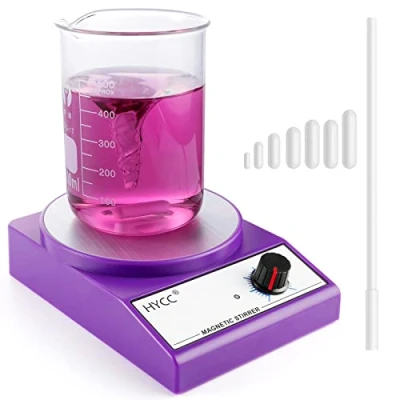 Image of HYCC Magnetic Stirrer, 3000 RPM Mixer, stir Plate Max Stirring Liquid 3 Liters, Lab Stirrers with 7PCS bar Set and Retriever (UK PLUG)