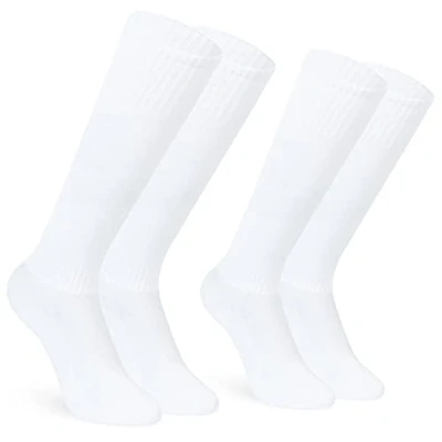 Image of CityComfort Boys Athletic Socks, Long Knee High Socks for Football Rugby Sports (White Pack of 2, 9 12 UK, 4 7 Years)