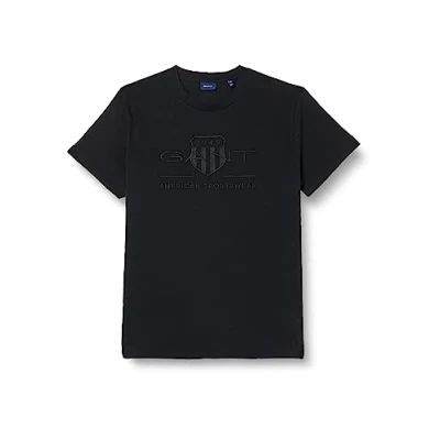 Image of GANT Men&#039;s REG Tonal Shield SS T Shirt, Black, XXL