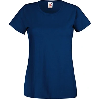 Image of FOTL Lady Fit Valueweight T Shirt Colour=Navy Size=M