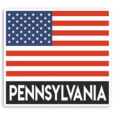 Image of 2 x 10cm Pennsylvania US State Vinyl Stickers USA America Luggage Sticker #31930 (10cm Wide)