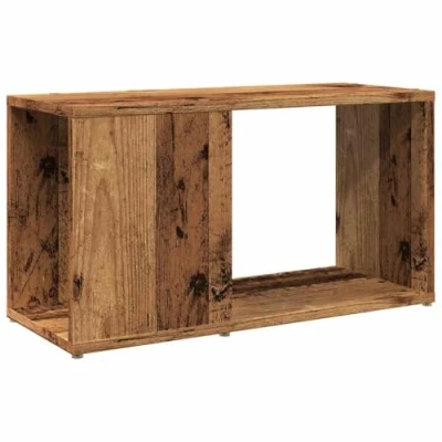 Image of vidaXL tv cabinet media console engineered wood, compact design with storage 60x24x32 cm, brown finish, for living room/office use