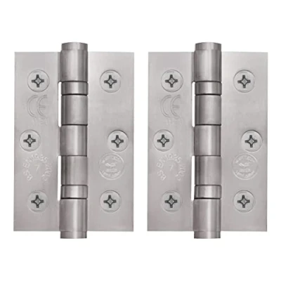 Image of EAI Door Hinges 3 Inch / 76mm Ball Bearing 1 Pair [2 &amp; Screws] Stainless Steel