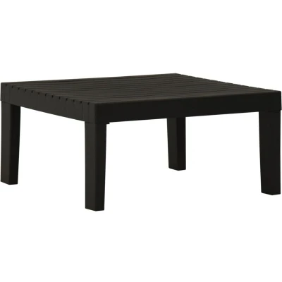 Image of vidaXL Plastic Lounge Table Durable, Lightweight, Grey Outdoor Decoration, Compact Square 65x65x33 cm