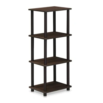 Image of Furinno Turn N Tube 3 Space Shelf, Walnut/Brown, 38.1 (W) x 92.71 (H) 29.46 (D) cm