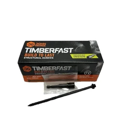 Image of HEX HEAD TIMBERFAST SCREWS BLACK (BOX 50) (HEX 150mm)