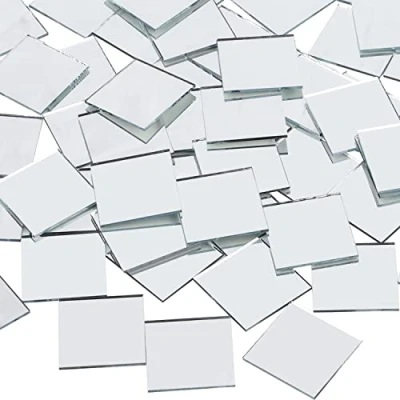 Image of Belle Vous Square Mirror Tiles (50 Pack) 7.4cm / 2.91 inch Glass for DIY Projects, Wall, Crafts &amp; Home Decoration Mosaic Decor Mirrors Living Room Bedroom