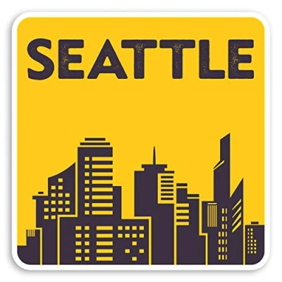 Image of 2 x 10cm Seattle City Vinyl Stickers America USA Travel Luggage Sticker #30978 (10cm Wide)