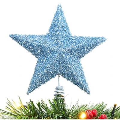 Image of Christmas Concepts® 28cm Sparkly Tree Top Star Luxury Decorations (Ice Blue)