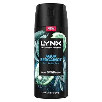Image of Lynx Fine Fragrance Collection Aqua Bergamot Premium Deodorant Bodyspray 150 ml