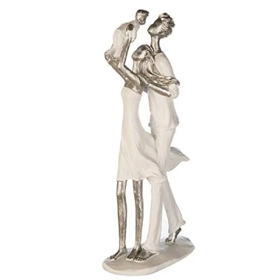 Image of Casablanca Decorative Figure Sculpture Parents Happiness Family Decoration Living Room Gift Colours: White/Silver Height 35 cm