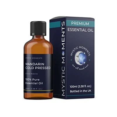 Image of Mystic Moments Mandarin Cold Pressed Essential Oil 100ml Pure &amp; Natural for Diffusers, Aromatherapy Massage Blends Vegan GMO Free