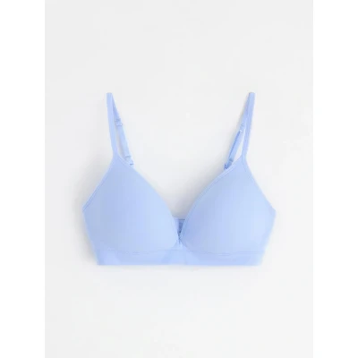 Image of Lindex Seamless SOFT Triangle bra, Women&#039;s, Size: 34C, Light dusty blue