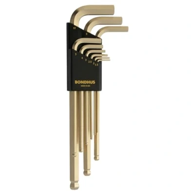 Image of Bondhus 38099 GoldGuard Ballpoint L Wrench, Gold, WS: 1.5, 2, 2.5, 3, 4, 5, 6, 8 und 10mm