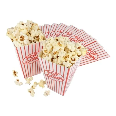 Image of Henbrandt Popcorn 1 x Boxes 10 Pack Small Retro Carton Sweet Containers for Film Night Cinema Movie Birthday Sleepover Party Treats