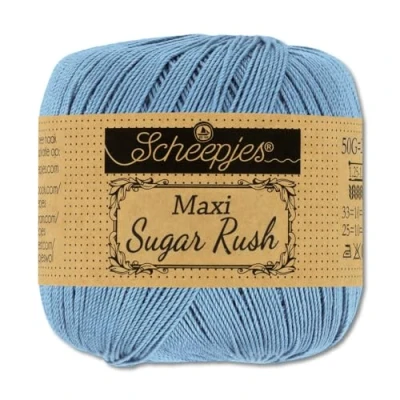 Image of Frida&#039;s Wollhaus Scheepjes 50 g Maxi Sugar Rush Crochet Yarn Fillet Cotton 87 Colours (247 Bluebird)
