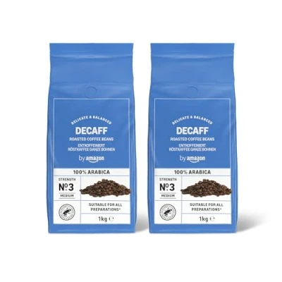 Image of by Amazon Intense Coffee Beans, 2 kg, dark roast, packages of 1 kg each Rainforest Alliance Certified