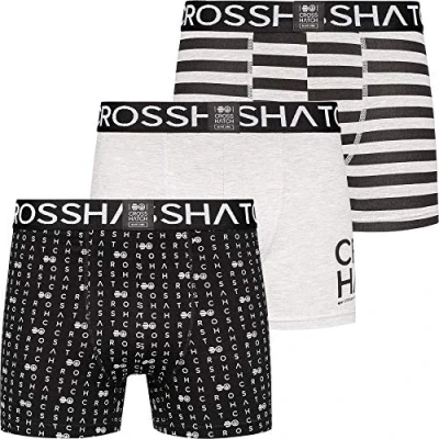 Image of Crosshatch Men&#039;s Czapla Boxer Shorts, Optic Grey Marl Headline, S