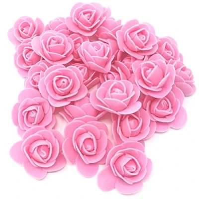 Image of Wedding Touches Light Pink 30mm Foam Rose Flowers Decorative Craft (25)