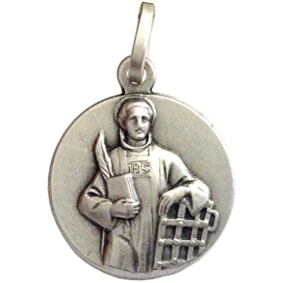 Image of 925 Sterling Silver Saint Lawrence Medal The Patron Saints Medals
