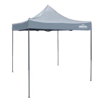 Image of Dellonda Premium 2x2m Pop Up Gazebo Water Resistant Carry Bag Stakes Weight Bags Grey Canopy