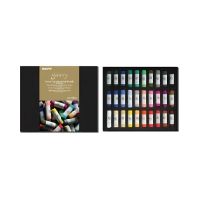 Image of Mungyo MPHM 30 Gallery Artists&#039; Handmade Soft Pastels, Set of Hand Rolled Pastels in Artist Quality, Consistency