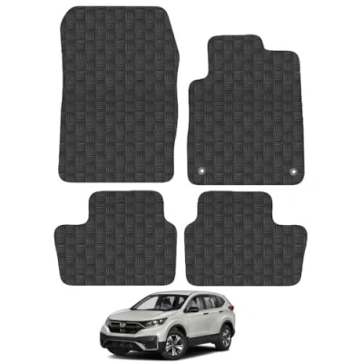 Image of 5mm Rubber Car Mats Compatible With Honda CR V (2018+) Tailored Fit Floor Set Accessory Custom Anti Slip Backing Heavy Duty Waterproof Easy Clean Durable All Weather Full Coverage