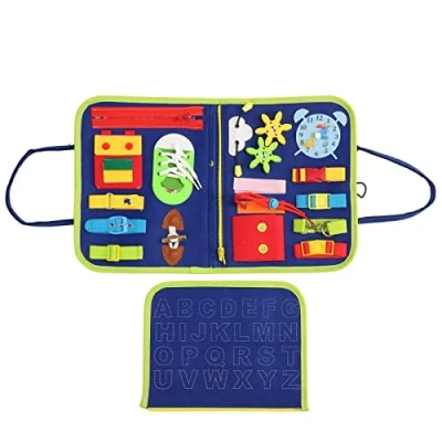 Image of Fidget Blanket for Dementia Alzheimers, Sensory Adults with Dementia, Aids in Therapy of Autism and Elderly Stimulation Memory Loss Anxiety Relief