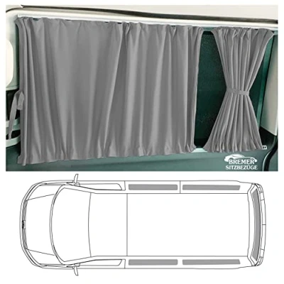 Image of VW T4 Multivan/Caravelle Measure Curtains Sun Protection from Year of Manufacture 1990 2003 Colour: Grey