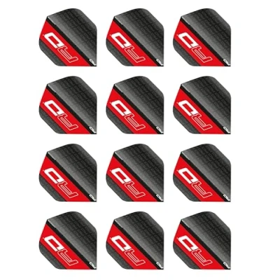 Image of Hardcore XT Black and Red RD Logo Extra Thick Standard Dart Flights 4 sets Per Pack (12 in total)