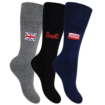 Image of Personalised Mens London Designs Socks Gift Set (as8, numeric, numeric_6, numeric_11, regular, regular)