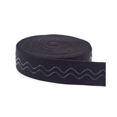 Image of NEFLUM 5 Meters 20/25/30/40mm Non slip Elastic Band Wave Rubber Webbing Diy Clothing Sewing Accessory, Black, 40mm