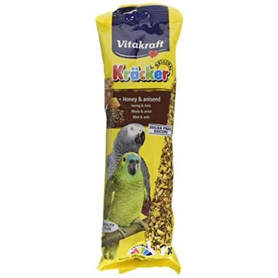 Image of Vitakraft Kracker Parrot Bird Food Honey Anise, Pack of 5