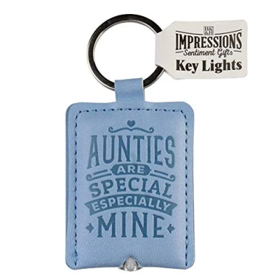 Image of History &amp; Heraldry Impressions Sentiment Gifts Leather Look Torch Key Ring Lights Auntie