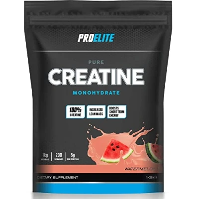Image of PRO ELITE Creatine Monohydrate Micronized Powder 1Kg / 1000g, for Optimum Muscle Growth, Increases Physical Performance, Pure Unflavoured Creatine, Amino Acids (Watermelon, 1KG)
