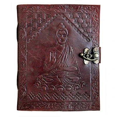 Image of OVERDOSE Gautam Buddha Journal Notebook Handcrafted for Students Office Travel Gift Notebook, Sketchbook Men &amp; Women Size 5&quot; x 7&quot; inches 12 17cm