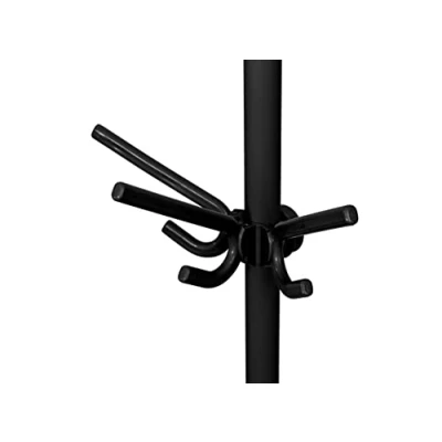 Image of WENKO Herkules set of 2 triple hooks, clothes hooks suitable for the telescopic storage system, sturdy plastic with 3 hangers each, hats, scarves or jackets, (WxHxD): 29 x 12.5 15 cm, black